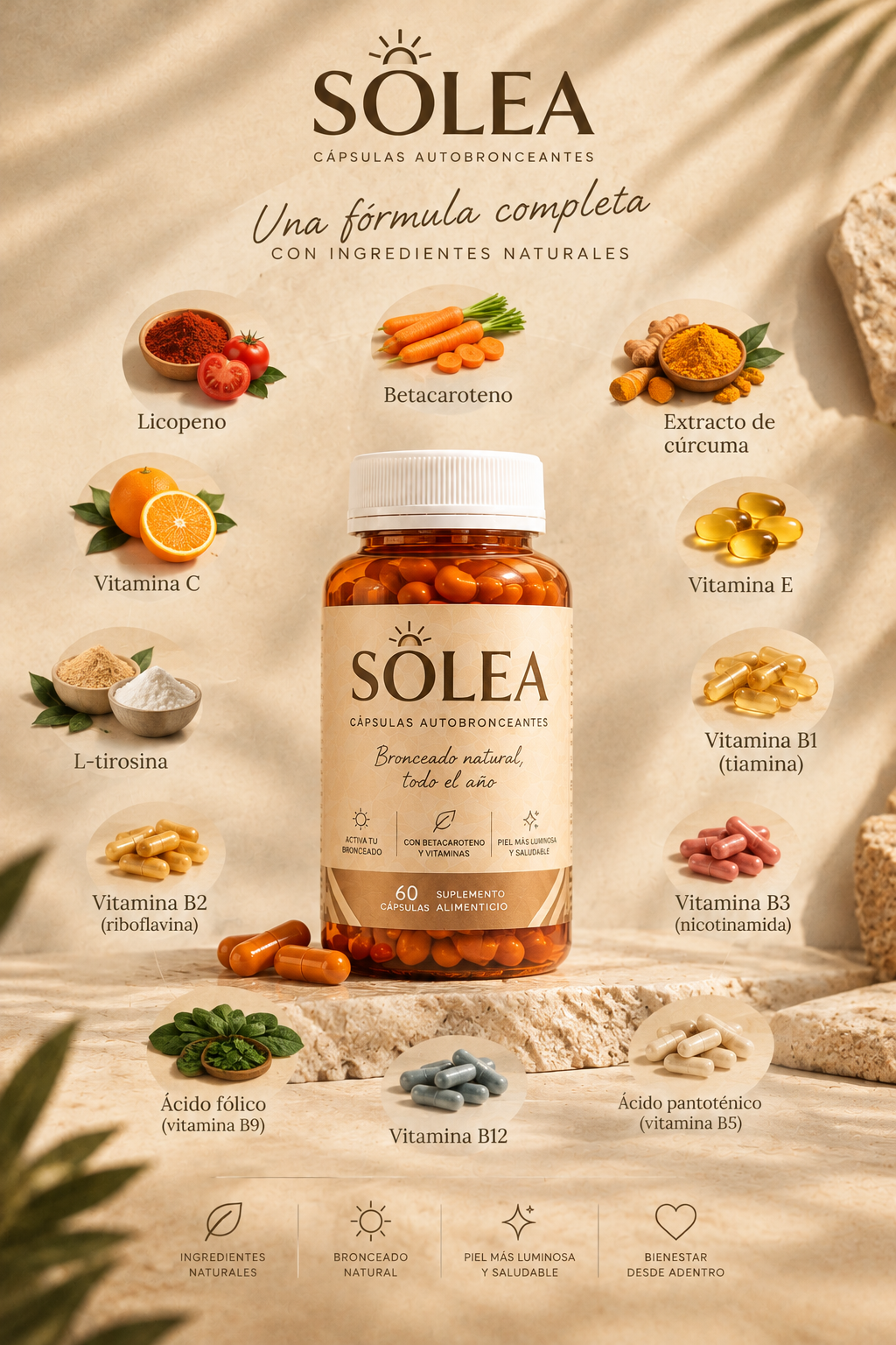 Solea | Autobronceador con Vitaminas para piel Reluciente